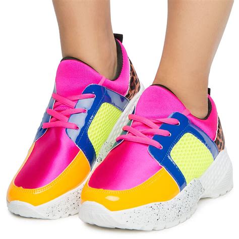 neon colored sneakers for women.